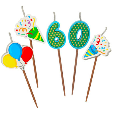 Global Journey Gifts Milestone 60Th Birthday Cake Candle Set