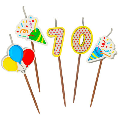 B&Q -  Milestone Birthday Cake Candle Set Age 70