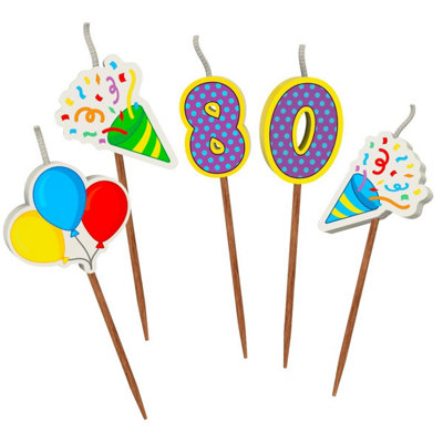 Global Journey Gifts Milestone 80Th Birthday Cake Candle Set