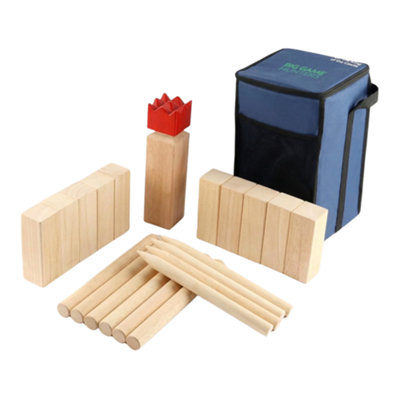 Big Game Hunters Kubb Game SetIndoor & OutdoorScandinavian Hardwood Kubb Viking Game In A Handy Carry Bag from B&Q