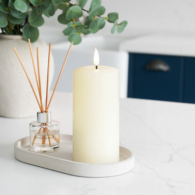 Festive Lights Ember™ Battery Signature Ivory Candle15Cm from B&Q