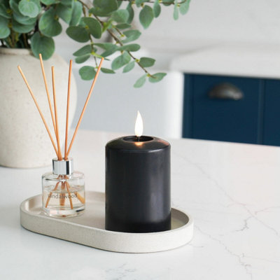 Festive Lights Ember™ Battery Signature Black Candle10Cm from B&Q