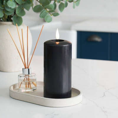 Festive Lights Ember™ Battery Signature Black Candle15Cm from B&Q