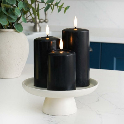 Festive Lights Ember™ Battery Signature Black CandleTrio from B&Q