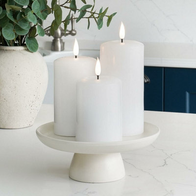 Festive Lights Ember™ Battery Signature White CandleTrio from B&Q