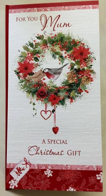 Mum Traditional Christmas Money Gift Present Greeting Card from B&Q