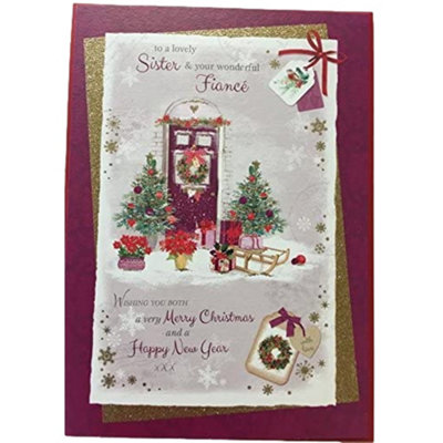 Traditional Sister & Fianc'e Christmas You Both Nice Verse Greeting Card from B&Q