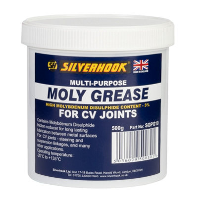 Silverhook Moly Grease Cv Joints 500G Multi-Purpose Bearings Molybdenum Friction from B&Q