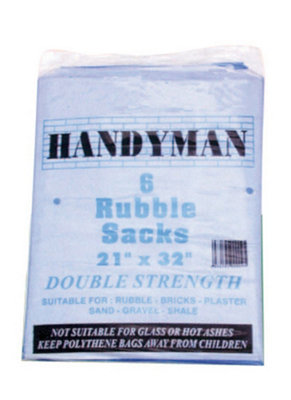 Primaflow Rubble Sacks 21" X 32"6 PackDurable PolypropyleneBlueMpn Trs2132 from B&Q