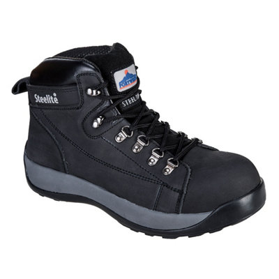 B&Q -  Steelite Mid Cut Nubuck Safety Boot Black