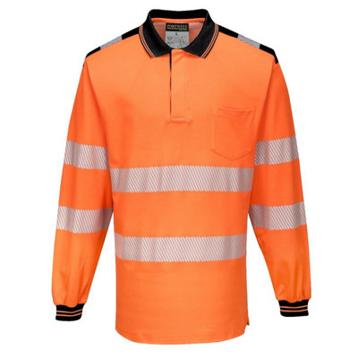 Portwest Pw3 Hi-Vis Long Sleeve Polo Shirt from B&Q