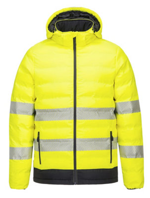 Portwest Heated Hi Viz Jacket Electric Tunnel Puffer Coat Yellow Hi Vis Xxxl from B&Q