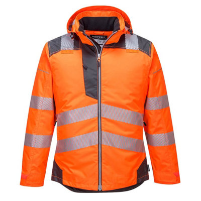 Portwest Pw3 Hi-Vis Winter Jacket Orange/greyXxxl from B&Q
