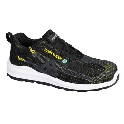 B&Q -  Eco Fly Composite Trainer S1Ps Sr Fo Black/yellow