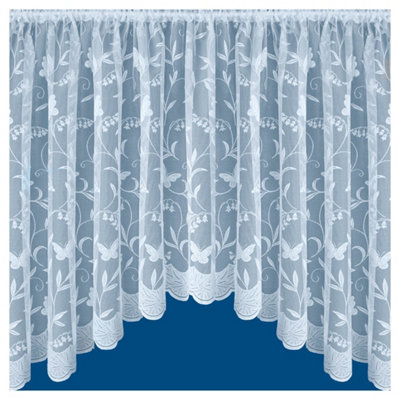 Tyrone Textiles Hawaii Lace Floral Net Jardiniere With Butterflies 150X42" (381 X 106Cm) from B&Q