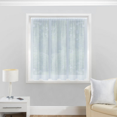 Tyrone Textiles Albany Plain White Pre-Cut Net Panel (200 X 137Cm) from B&Q