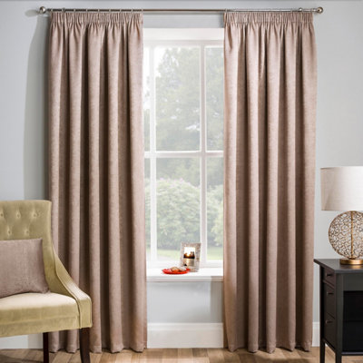 Enhanced Living Matrix Latte Natural 66 X 90 Inch (168X229Cm) Tape Top Thermal Noise Reducing Dim Out Curtains (Pair) from B&Q