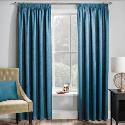 Enhanced Living Matrix Teal 90 X 72 Inch (117X137Cm) Tape Top Thermal Noise Reducing Dim Out Curtains (Pair) from B&Q