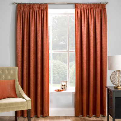 Enhanced Living Matrix Orange 90 X 90 Inch (229X229Cm) Tape Top Thermal Noise Reducing Dim Out Curtains (Pair) from B&Q