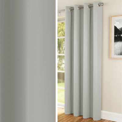 Enhanced Living Nightfall Plain Supersoft Grey Thermal Blockout (Single) Eyelet Door Curtain66 X 84 Inch (168 X 214Cm) from B&Q