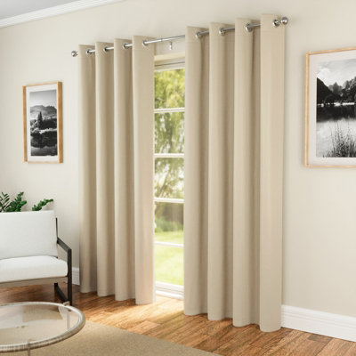 Enhanced Living Nightfall Plain Supersoft Natural Thermal Blockout Eyelet Curtains (Pair)90 X 90 Inch (229 X 229Cm) from B&Q