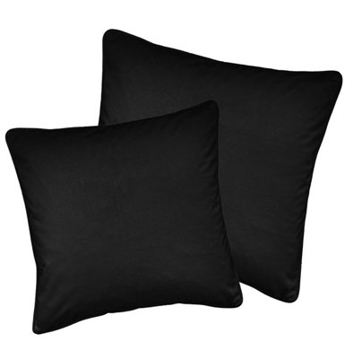 B&Q - Luxury  Pair Of Black Velvet Cushion Covers43X43CmCases Only