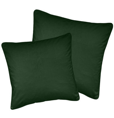 B&Q - Luxury  Pair Of Green Velvet Cushion Covers43X43CmCases Only