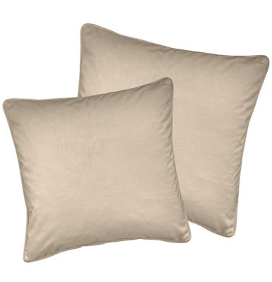 B&Q - Luxury  Pair Of Cream Velvet Cushion Covers55X55CmCases Only