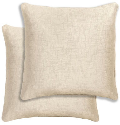 B&Q -  Pair Of Vogue Cream Textured Cushion Covers43X43CmCases Only