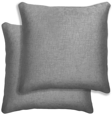 B&Q -  Pair Of Vogue Grey Textured Cushion Covers43X43CmCases Only
