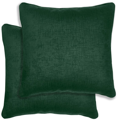 B&Q -  Pair Of Vogue Green Textured Cushion Covers43X43CmCases Only