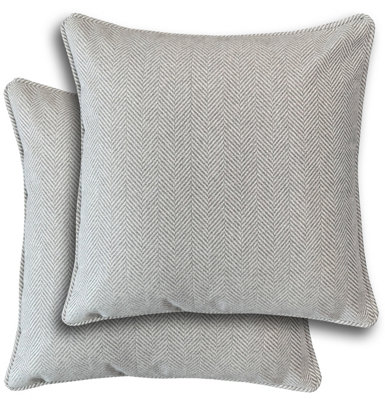 B&Q -  Pair Of Chester Grey Herringbone Cushion Covers43X43CmCases Only
