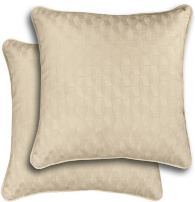 B&Q -  Pair Of Tokyo Cream Geometric Embossed Design Cushion Covers43X43CmCases Only