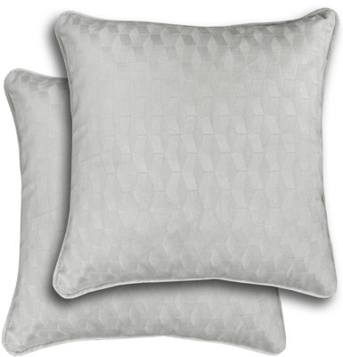 B&Q -  Pair Of Tokyo Grey Geometric Embossed Design Cushion Covers43X43CmCases Only