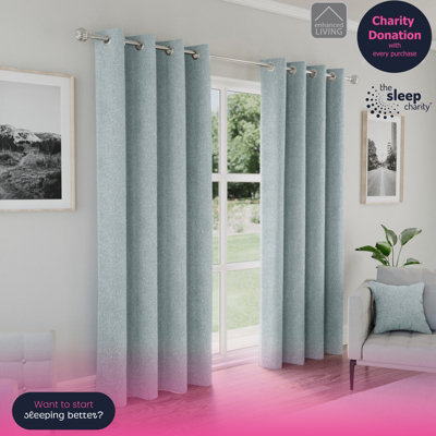 Enhanced Living Austin 100% Blackout, Thermal Curtains With Eyelet Header (Pair) - 46X72 Inch (117X183cm) Blue