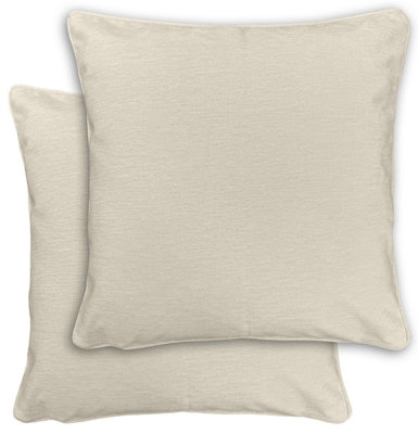 B&Q -  Pair Of Cream Chenille Cushion Covers43X43CmCases Only