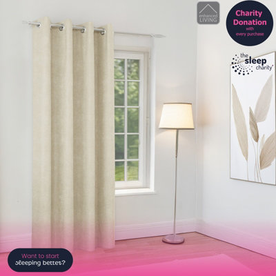 Enhanced Living Knightsbridge 100% BlackoutThermal Cream Single Door Curtain With Eyelet Header66X84 Inch (168X214Cm) from B&Q
