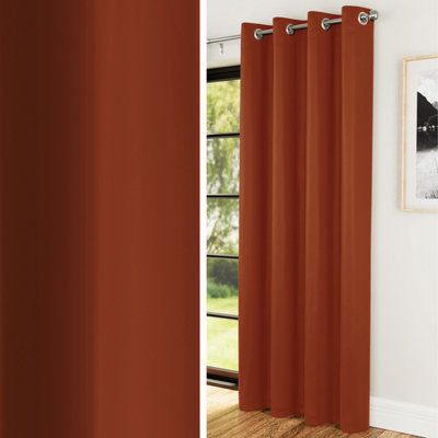 Enhanced Living Nightfall Plain Supersoft Orange Thermal Blockout (Single) Eyelet Door Curtain66 X 84 Inch (168 X 214Cm) from B&Q