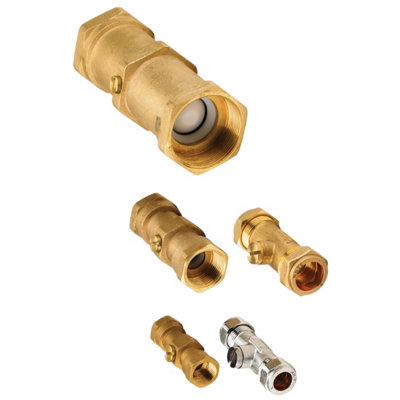 Reliance Flow230 001 15mm Dzr Brass Double Check Valve Wras from B&Q