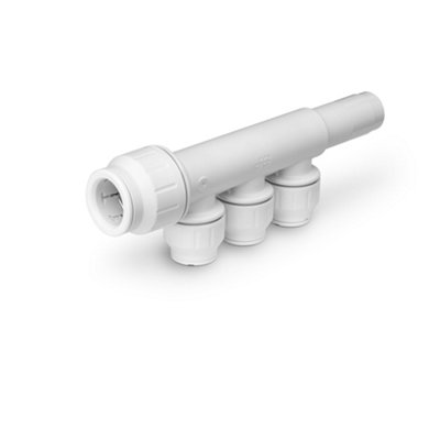 JG Speedfit John Guest Speedfit 22mm X 15mm 3 Port Manifold With Stem Pem582215Bw from B&Q