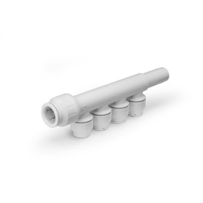JG Speedfit John Guest Speedfit 22mm X 15mm 4 Port Manifold With Stem Pem582215Cw from B&Q