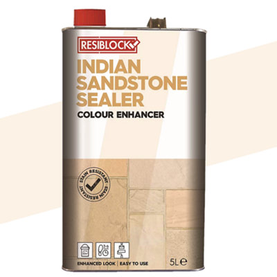 Resiblock Indian Sandstone Sealer - Colour Enhancer - 5L (Natural Stone) Black