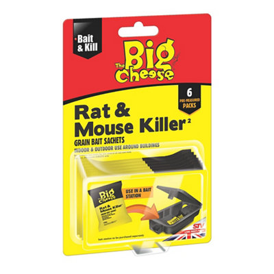 The Big Cheese Rat & Mouse Rodent Bait, Pack Of 6, 150G