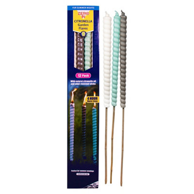 Zero In96Cm Citronella Garden Flares12-Pack Close Home Colours from B&Q