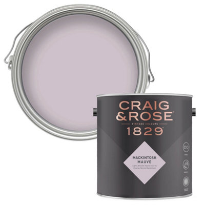 Craig & Rose 1829 Mackintosh Mauve  Chalky Emulsion Paint2.5L from B&Q