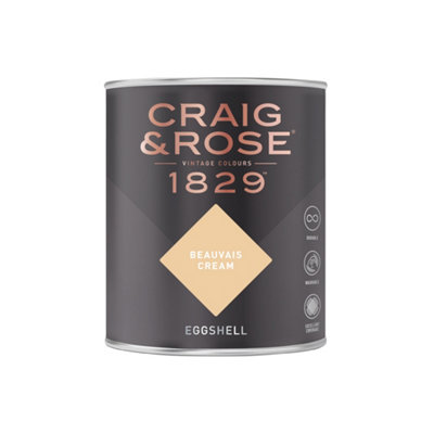 Craig & Rose 1829 Beauvais Cream Eggshell Paint 750Ml