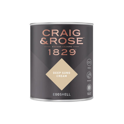 Craig & Rose 1829 Deep Sung Cream Eggshell Paint 750Ml
