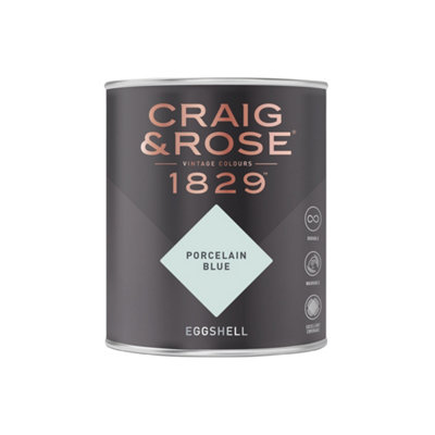 Craig & Rose 1829 Porcelain Blue Eggshell Paint 750Ml from B&Q