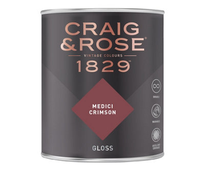 Craig & Rose 1829 Medici Crimson Gloss Paint 750Ml from B&Q