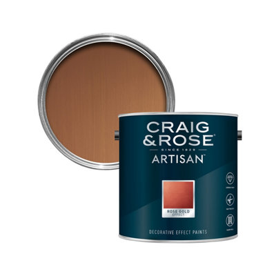 Craig & Rose Artisan Rose Gold Effect Mid Sheen Topcoat Special Effect Paint2.5L from B&Q